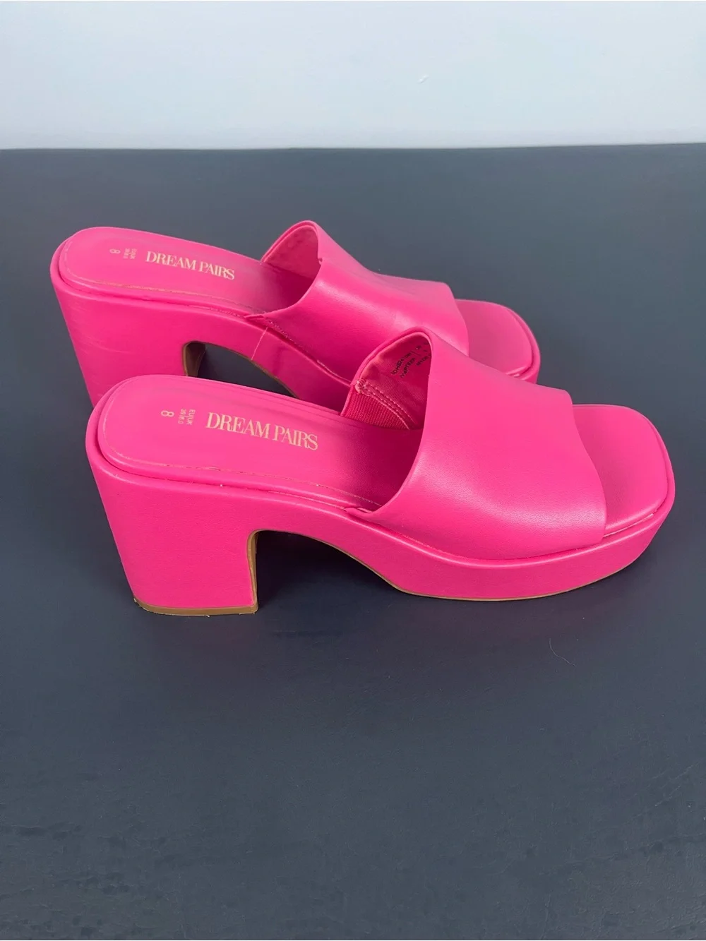 Dream Pairs hot pink platform slides